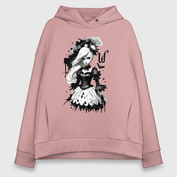 Толстовка оверсайз женская Baby witch - fantasy ai art, цвет: пыльно-розовый