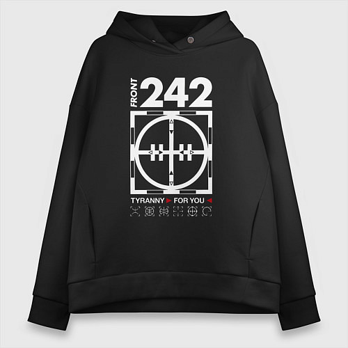 Женское худи оверсайз Front 242 - Tyrany for you / Черный – фото 1