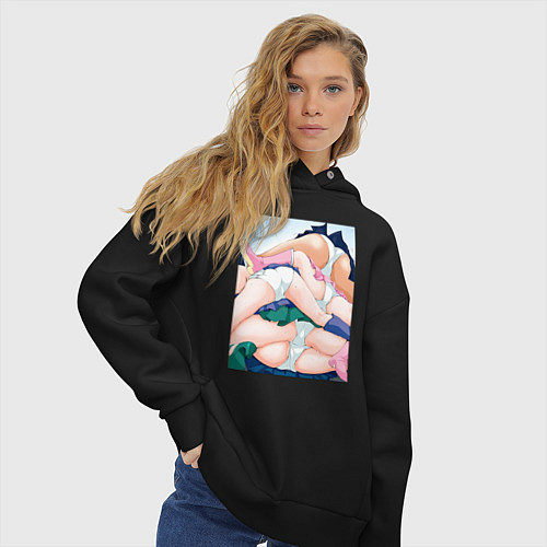 Женское худи оверсайз Senpai секси / Черный – фото 3