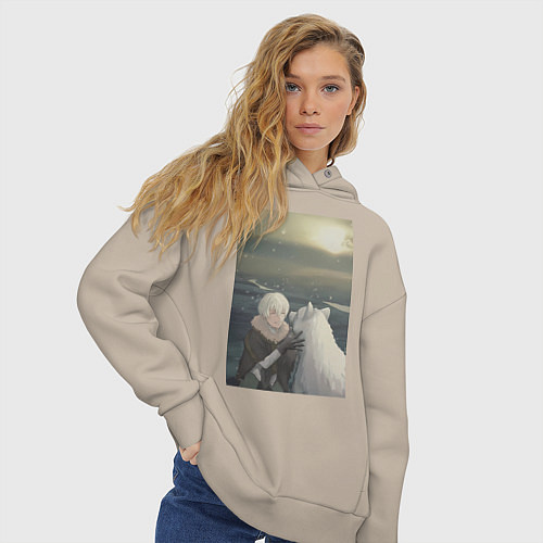 Женское худи оверсайз Для тебя Бессмертный Фуши / Миндальный – фото 3