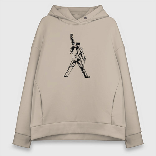 Женское худи оверсайз Queen / Миндальный – фото 1