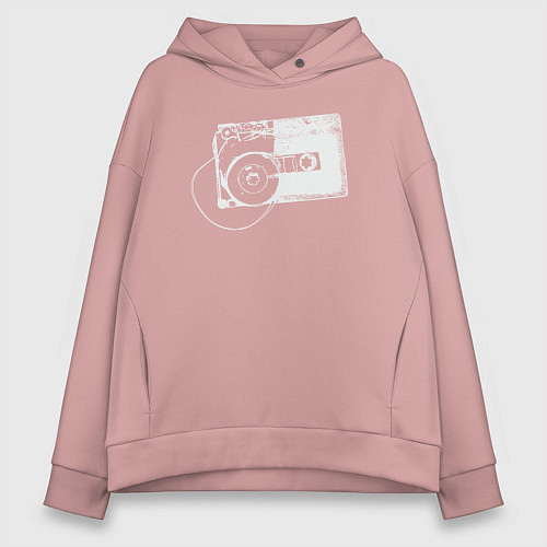 Женское худи оверсайз Кассета и плёнка / Пыльно-розовый – фото 1