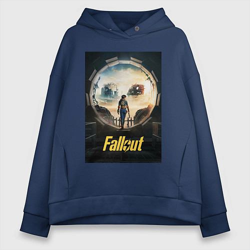 Женское худи оверсайз Fallout - Lucy MacLean / Тёмно-синий – фото 1