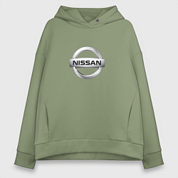 Толстовка оверсайз женская Nissan logo, цвет: авокадо