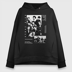 Толстовка оверсайз женская Stray kids Five Star, цвет: черный