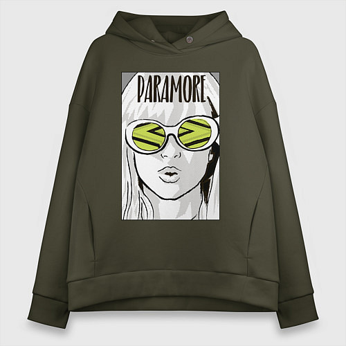 Женское худи оверсайз Paramore - Hayley Williams / Хаки – фото 1