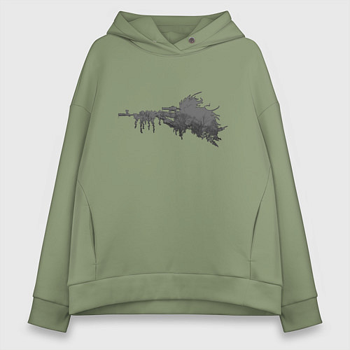 Женское худи оверсайз Я куст снайпер / Авокадо – фото 1