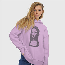 Толстовка оверсайз женская Mona Lisa text, цвет: лаванда — фото 2