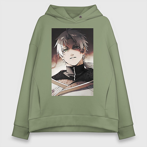 Женское худи оверсайз Реинкарнация безработного Рудеус Грейрат / Авокадо – фото 1