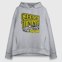 Толстовка оверсайз женская Garage tuning team, цвет: меланж