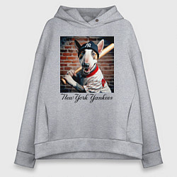 Женское худи оверсайз Bull terrier - New York yankees baseball team