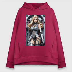 Толстовка оверсайз женская Cyber sexy Barbie - ai art fantasy, цвет: маджента