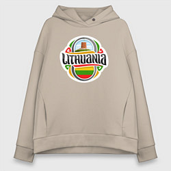 Толстовка оверсайз женская Lithuania, цвет: миндальный