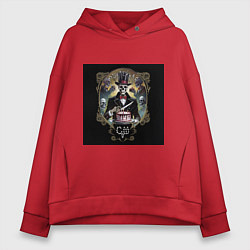 Толстовка оверсайз женская Юбилейная - Скелеты в шкафу, цвет: красный