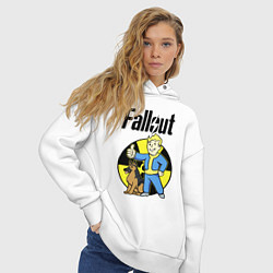 Толстовка оверсайз женская Vault boy and dog, цвет: белый — фото 2
