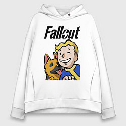 Толстовка оверсайз женская Vault boy and shepherd, цвет: белый