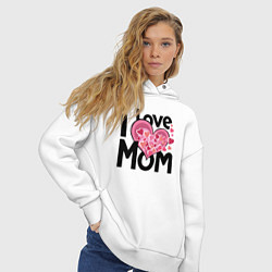 Толстовка оверсайз женская Я люблю маму, цвет: белый — фото 2
