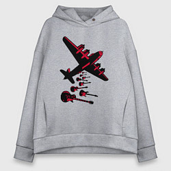 Толстовка оверсайз женская Гитарный дождь, цвет: меланж