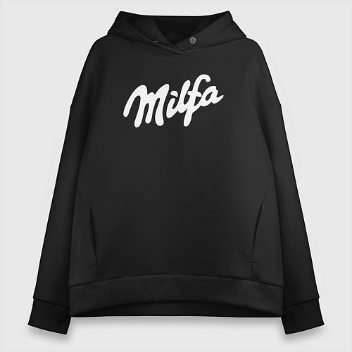 Женское худи оверсайз Милфа в стиле милки / Черный – фото 1
