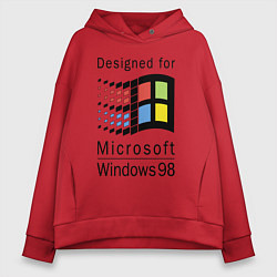 Толстовка оверсайз женская Разработанный для windows 98, цвет: красный