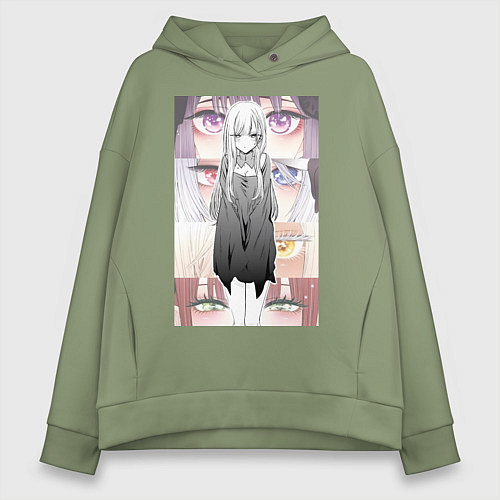 Женское худи оверсайз Эта фарфоровая кукла влюбилась / Авокадо – фото 1