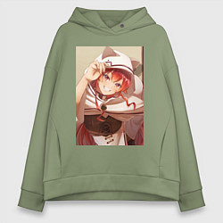 Толстовка оверсайз женская Реинкарнация безработного Эрис Бореас Грейрат кошк, цвет: авокадо