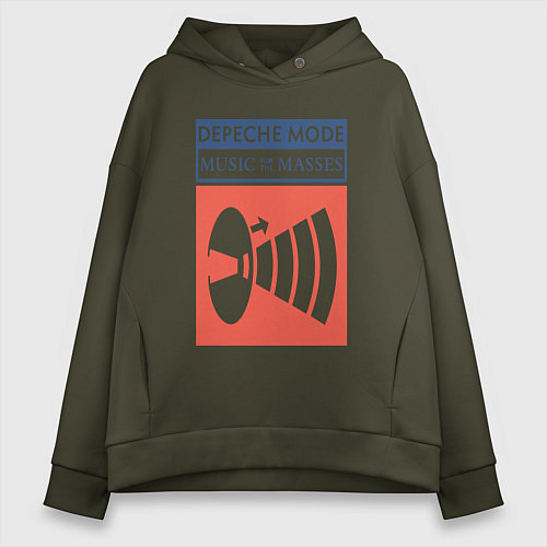 Женское худи оверсайз Depeche Mode - Music for the masses merch / Хаки – фото 1