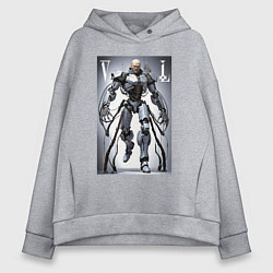 Толстовка оверсайз женская Cyber Lenin - armor on suction cups, цвет: меланж