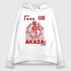 Толстовка оверсайз женская Demon Slayer - Akaza, цвет: белый
