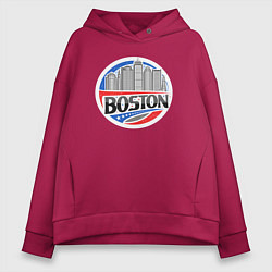 Толстовка оверсайз женская City Boston, цвет: маджента