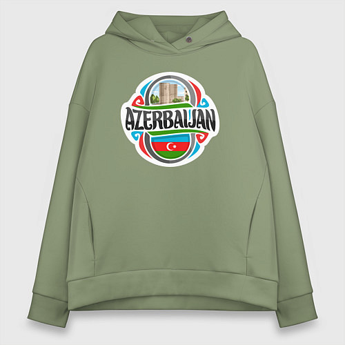 Женское худи оверсайз Azerbaijan / Авокадо – фото 1