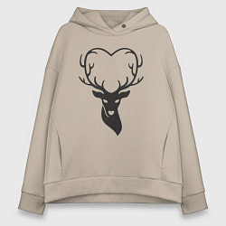 Женское худи оверсайз Love deer