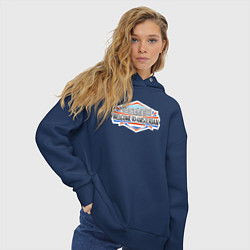 Толстовка оверсайз женская Амстердам - добро пожаловать, цвет: тёмно-синий — фото 2