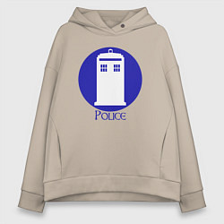 Толстовка оверсайз женская Tardis police, цвет: миндальный