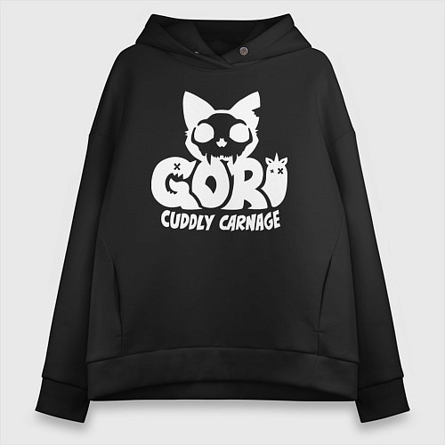 Женское худи оверсайз Goro cuddly carnage logo / Черный – фото 1