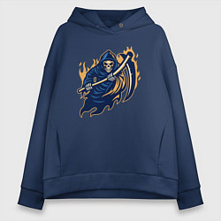 Толстовка оверсайз женская Fire reaper, цвет: тёмно-синий