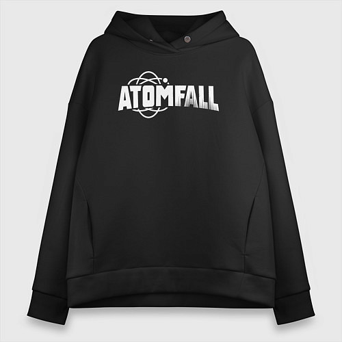 Женское худи оверсайз Atomfall logo / Черный – фото 1