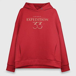 Толстовка оверсайз женская Clair Obsur expedition 33 logo, цвет: красный