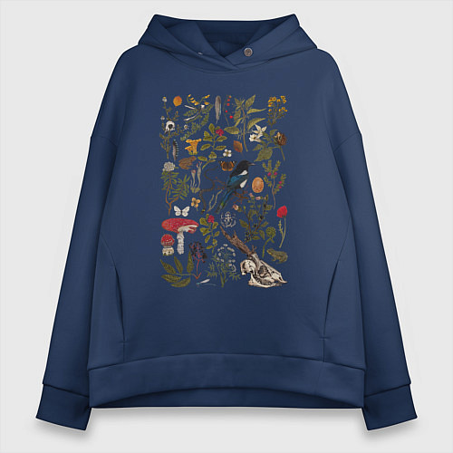 Женское худи оверсайз Сорокино сокровище / Тёмно-синий – фото 1