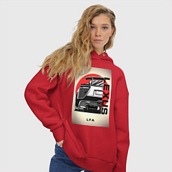 Толстовка оверсайз женская Lexus автомобиль jdm, цвет: красный — фото 2