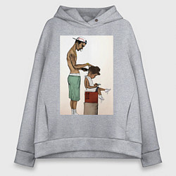 Толстовка оверсайз женская Парикмахер, цвет: меланж