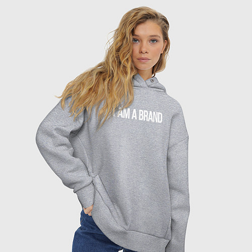 Женское худи оверсайз I am a brand / Меланж – фото 3