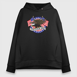 Толстовка оверсайз женская United States of America, цвет: черный