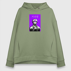 Толстовка оверсайз женская Чимин ленты, цвет: авокадо