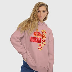Толстовка оверсайз женская Russia, цвет: пыльно-розовый — фото 2