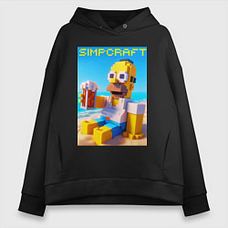 Женское худи оверсайз Minecraft and Simpsons collaboration - ai art