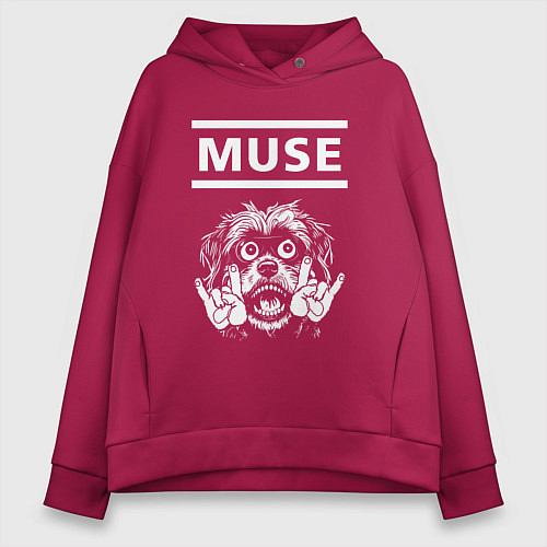 Женское худи оверсайз Muse rock dog / Маджента – фото 1