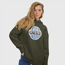 Толстовка оверсайз женская Греция, цвет: хаки — фото 2