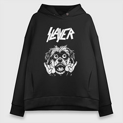 Толстовка оверсайз женская Slayer rock dog, цвет: черный