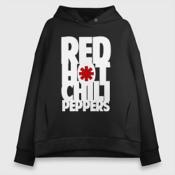 Толстовка оверсайз женская RHCP - title and logo, цвет: черный